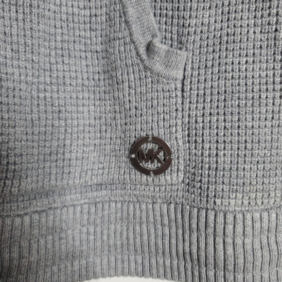 Michael Kors Womens Knit Sweater Size M Gray Neutral Casual Chic Gorpcore Sporty - Picture 9 of 11